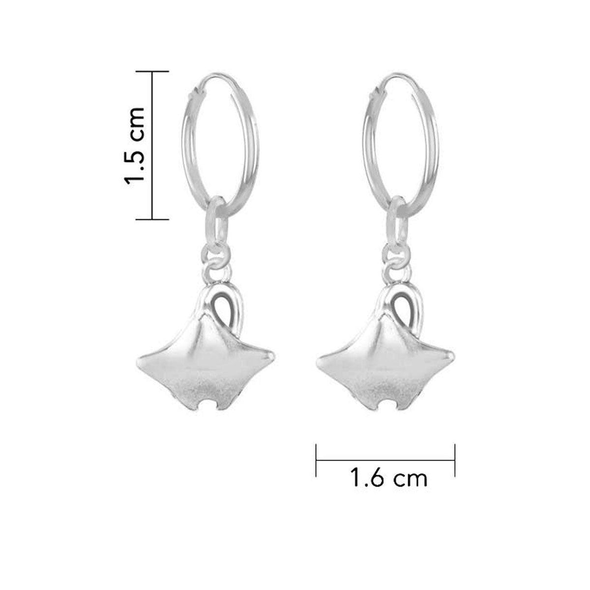Manta Ray Sterling Silver Hook Earring TER2020