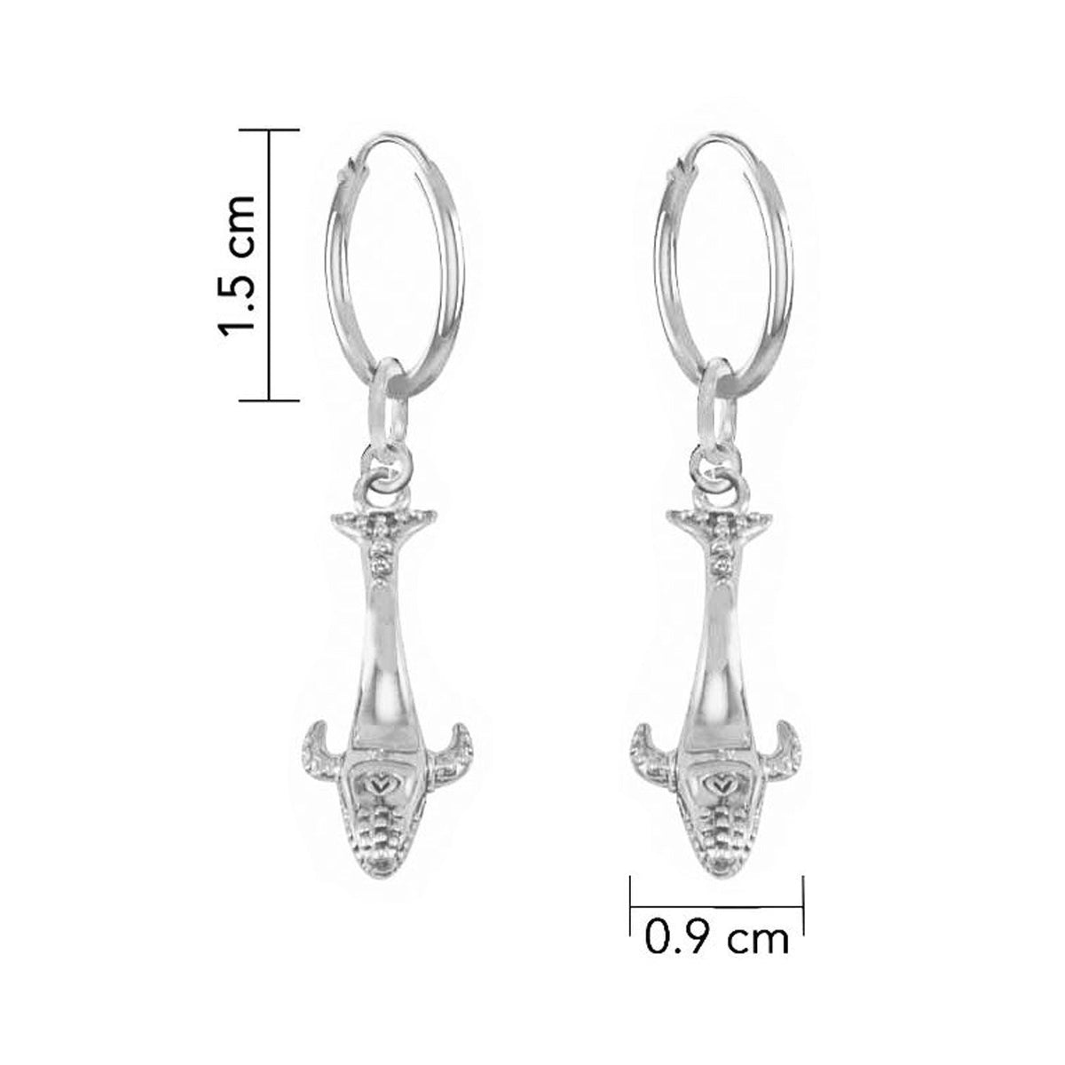 Whale Sterling Silver Hook Earring TER2022