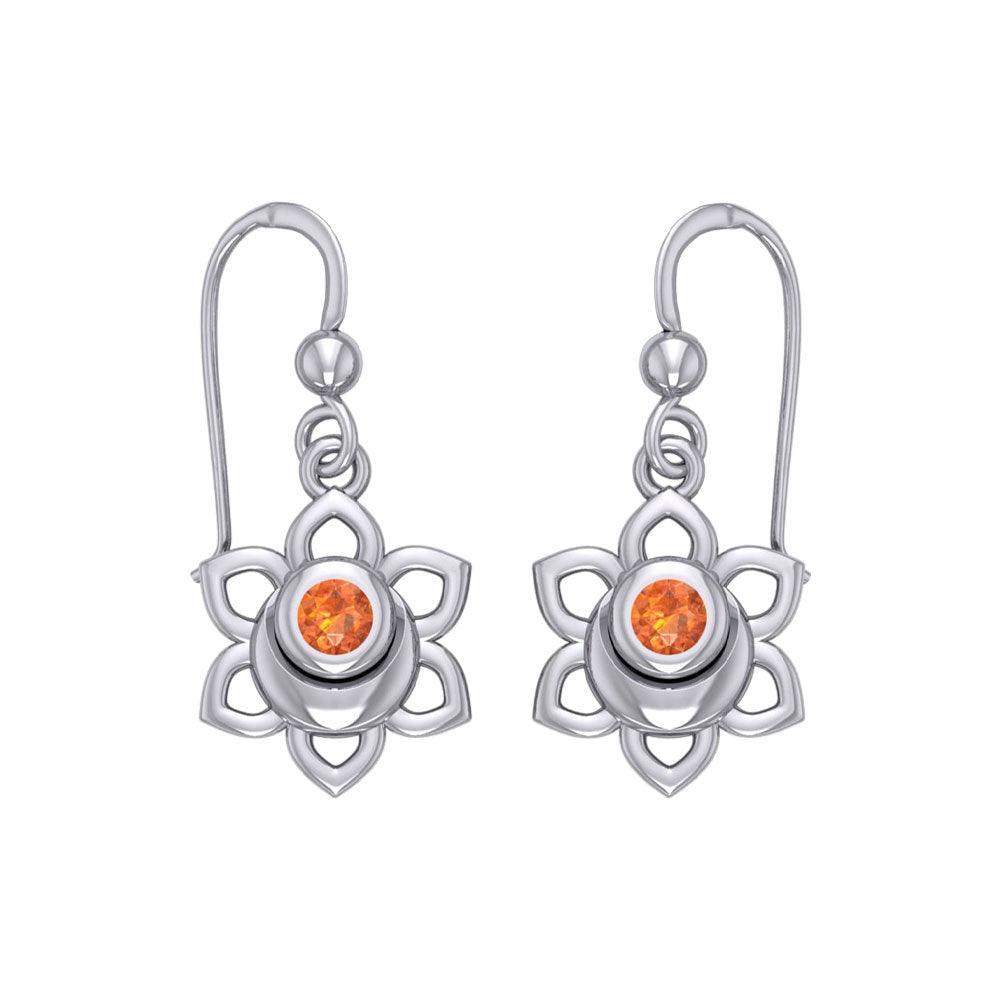 Svadhisthana Sacral Chakra Sterling Silver Earrings with Gemstone TER2037