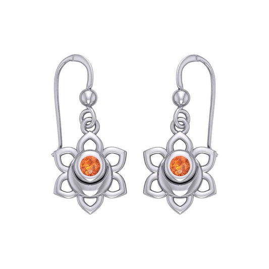 Svadhisthana Sacral Chakra Sterling Silver Earrings with Gemstone TER2037