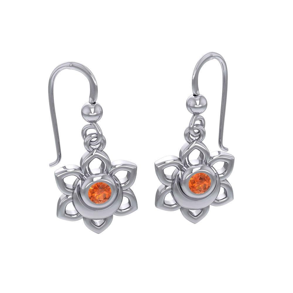 Svadhisthana Sacral Chakra Sterling Silver Earrings with Gemstone TER2037