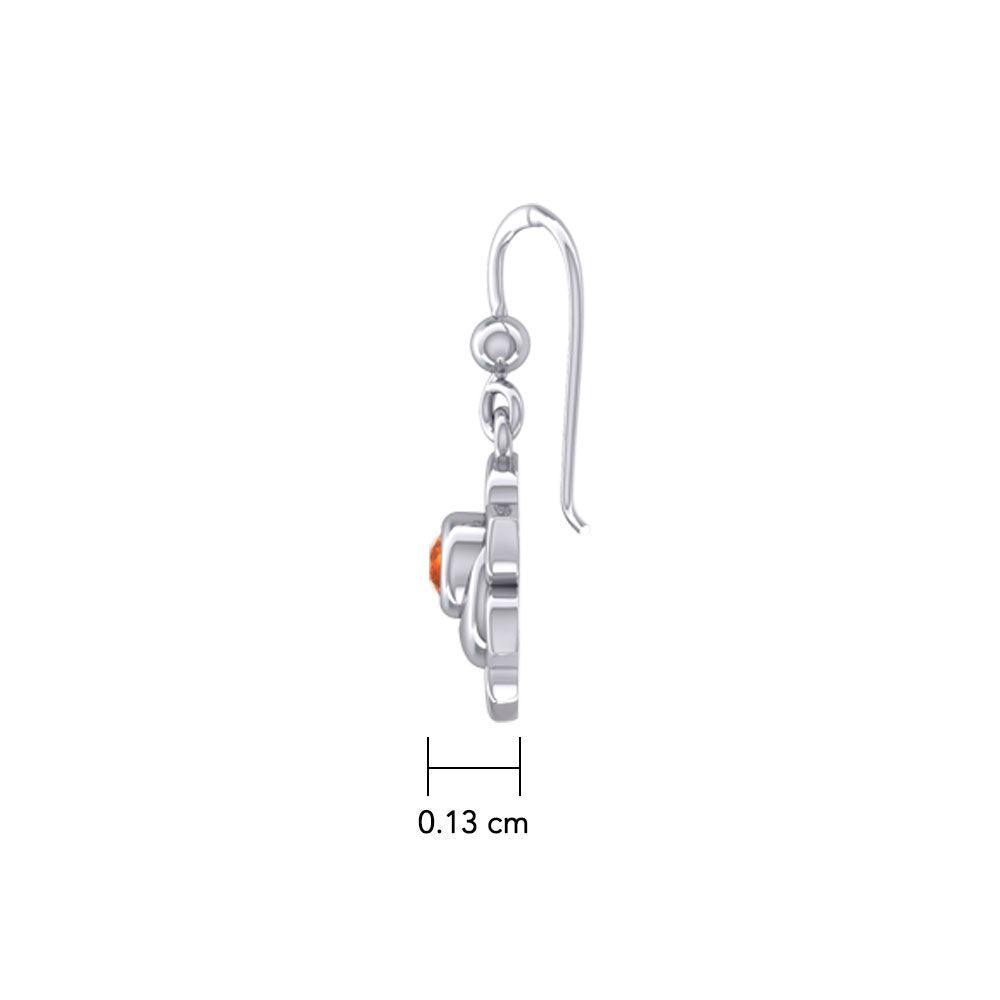 Svadhisthana Sacral Chakra Sterling Silver Earrings with Gemstone TER2037