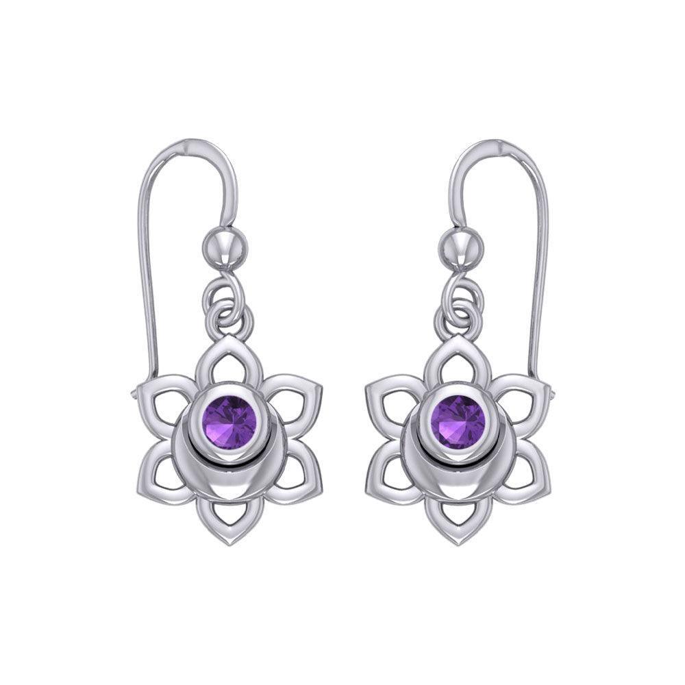 Svadhisthana Sacral Chakra Sterling Silver Earrings with Gemstone TER2037