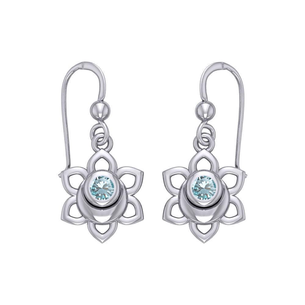 Svadhisthana Sacral Chakra Sterling Silver Earrings with Gemstone TER2037