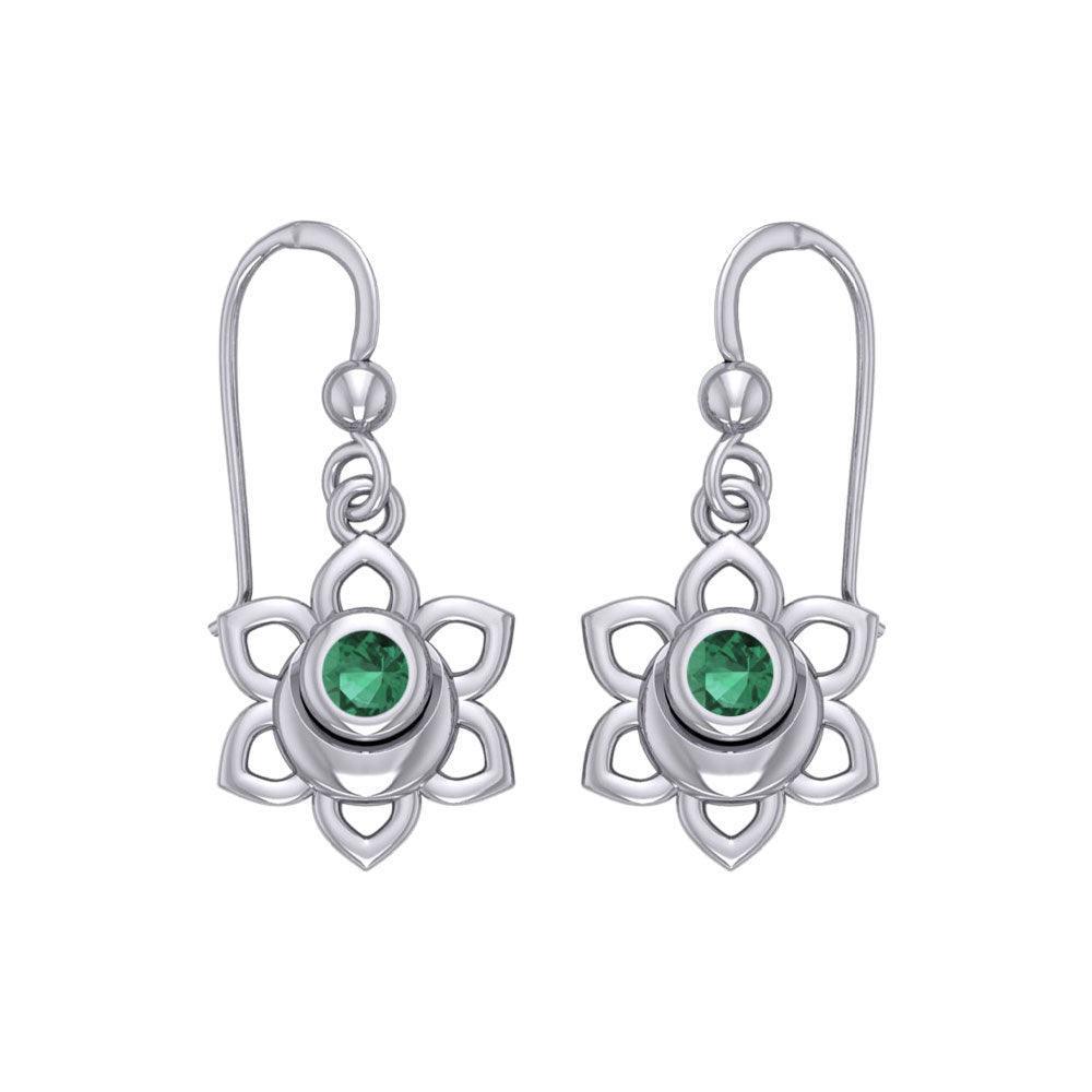 Svadhisthana Sacral Chakra Sterling Silver Earrings with Gemstone TER2037