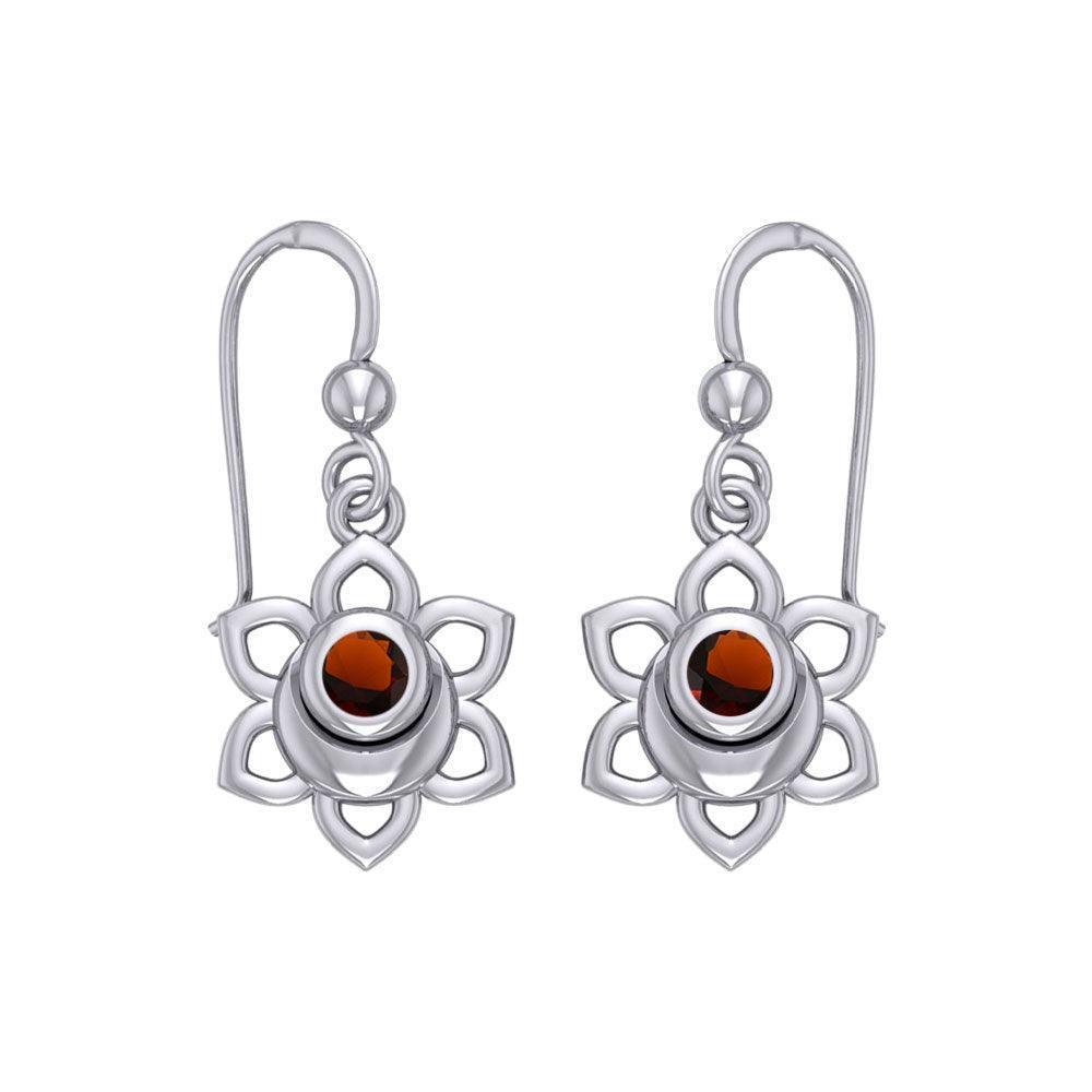 Svadhisthana Sacral Chakra Sterling Silver Earrings with Gemstone TER2037