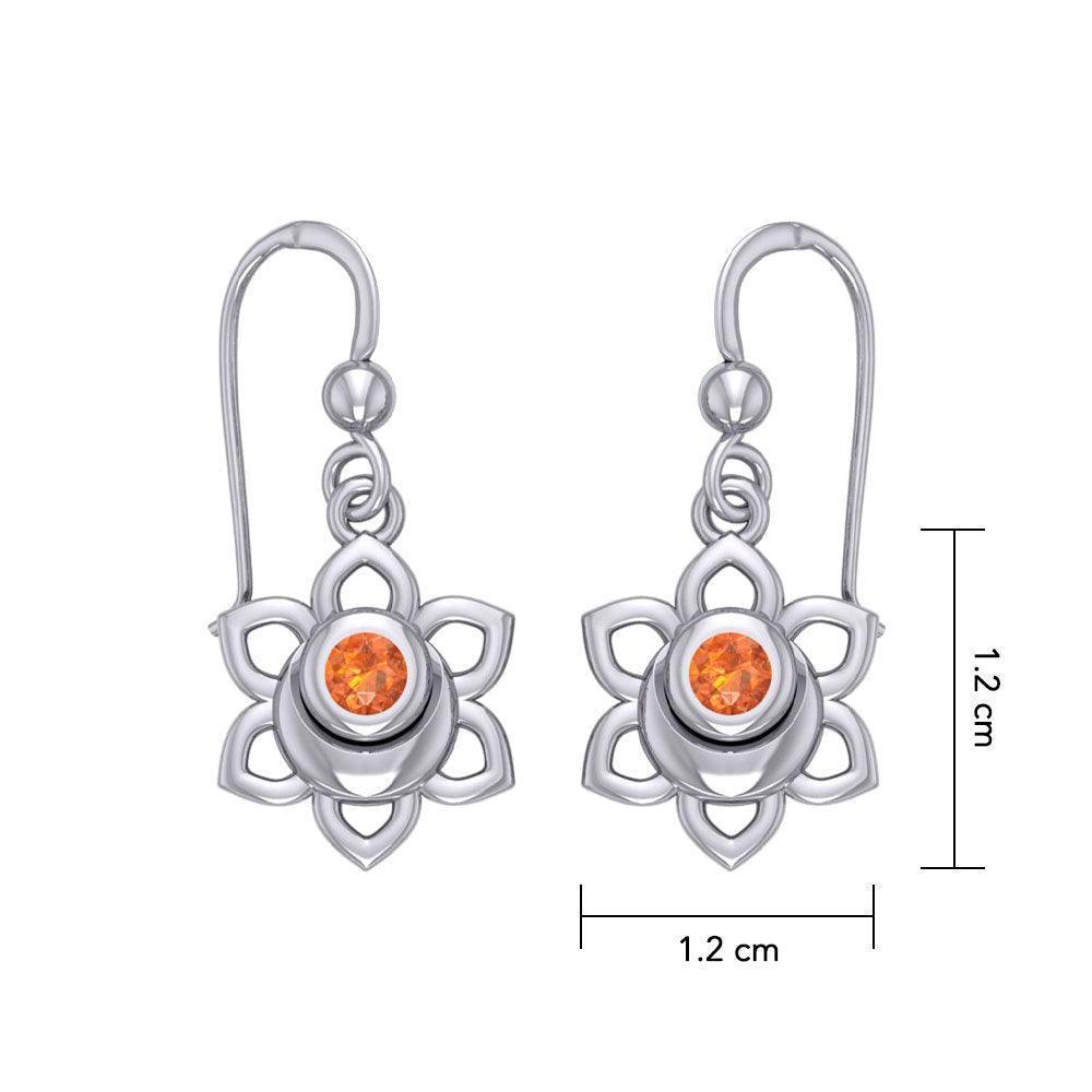 Svadhisthana Sacral Chakra Sterling Silver Earrings with Gemstone TER2037