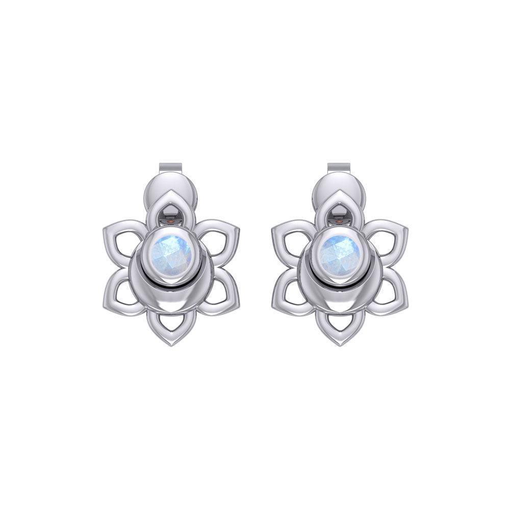 Svadhisthana Sacral Chakra Sterling Silver Post Earrings with Gemstone TER2038