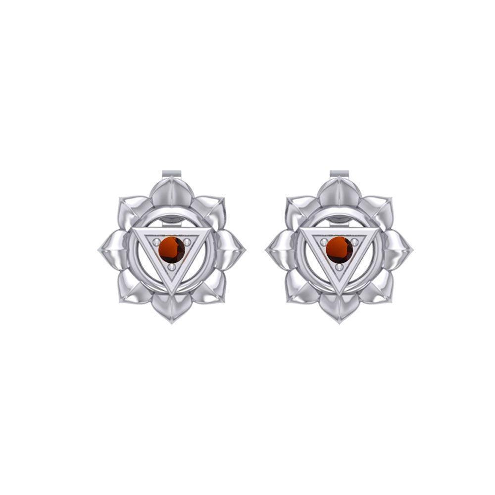 Manipura Solar Plexus Chakra Sterling Silver Post Earrings TER2043