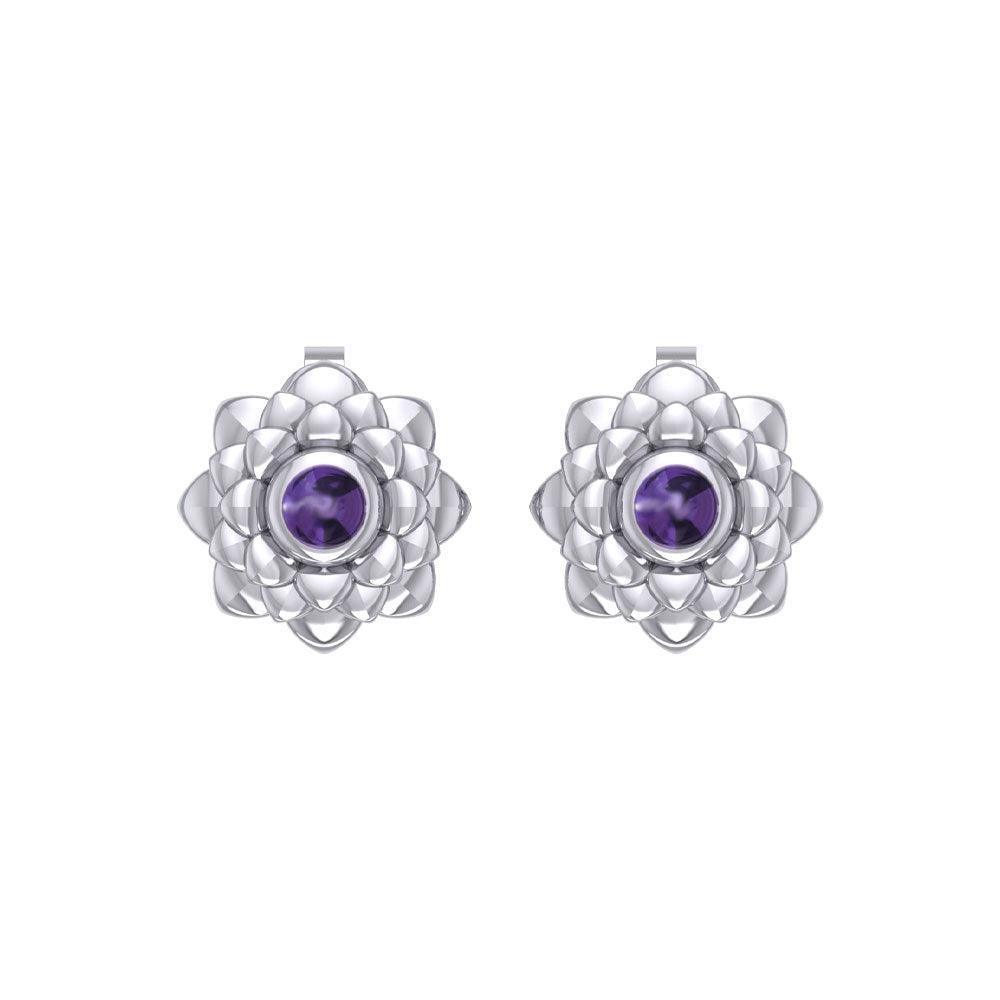 Sahasrara Crown Chakra Sterling Silver Post Earrings TER2046