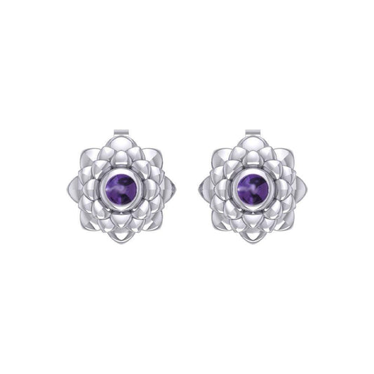 Sahasrara Crown Chakra Sterling Silver Post Earrings TER2046