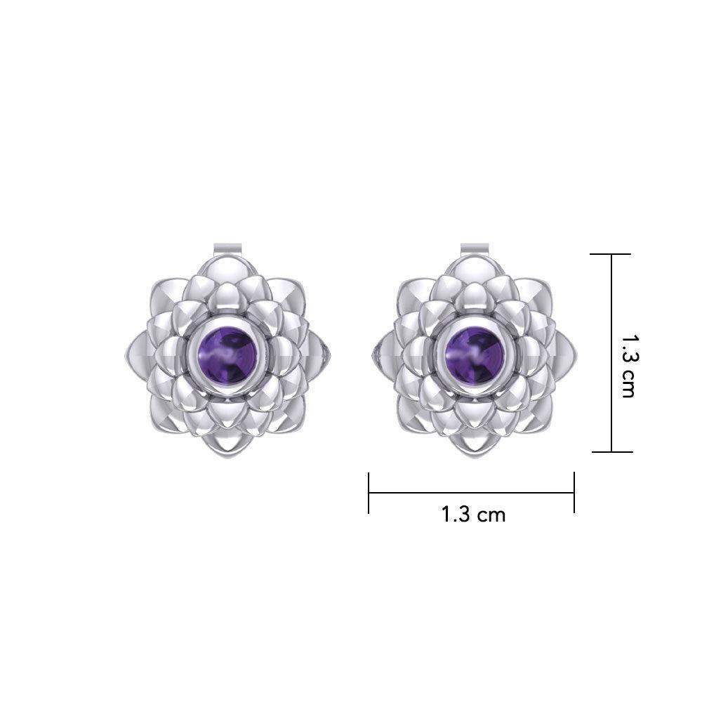 Sahasrara Crown Chakra Sterling Silver Post Earrings TER2046