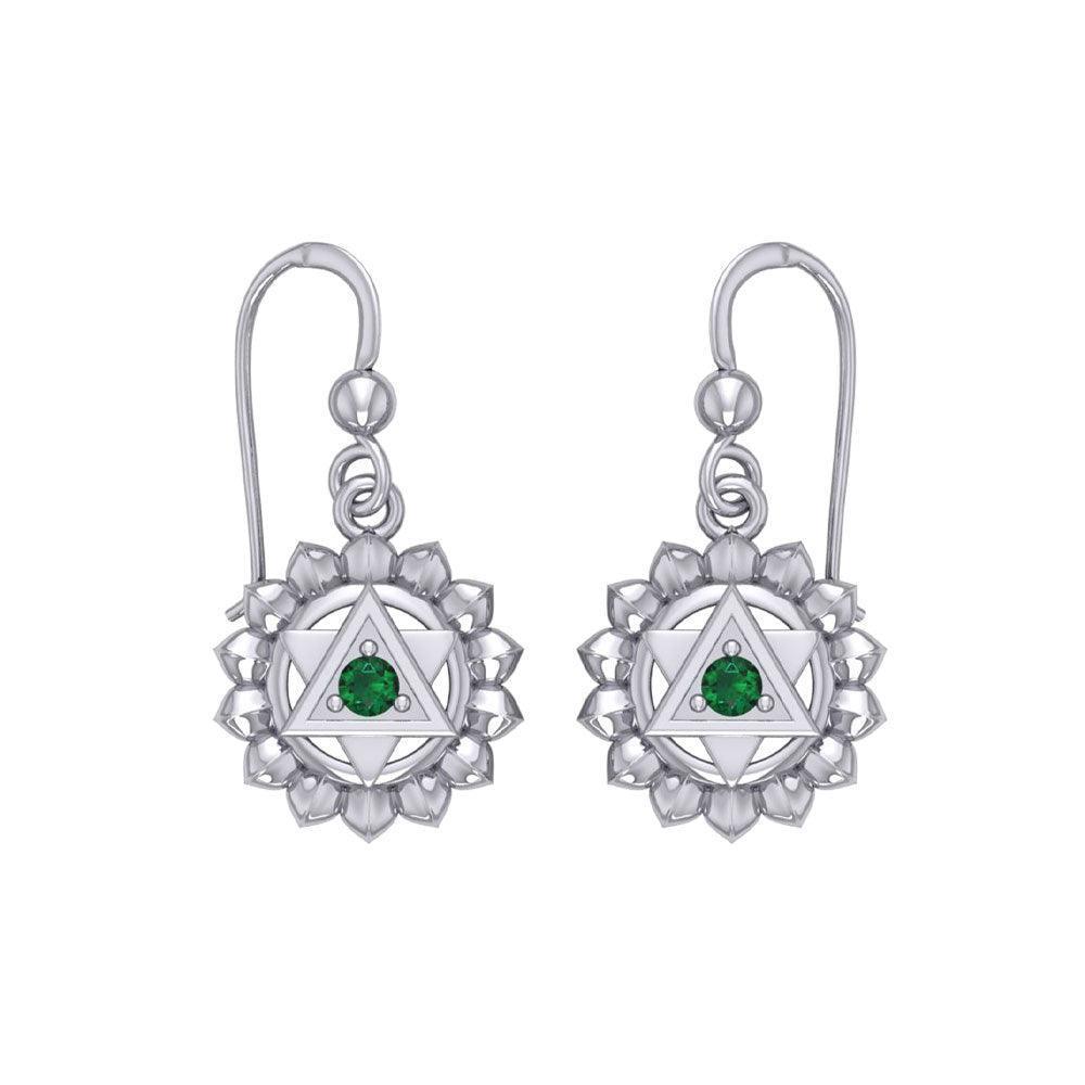 Anahata Heart Chakra Sterling Silver Earrings TER2047