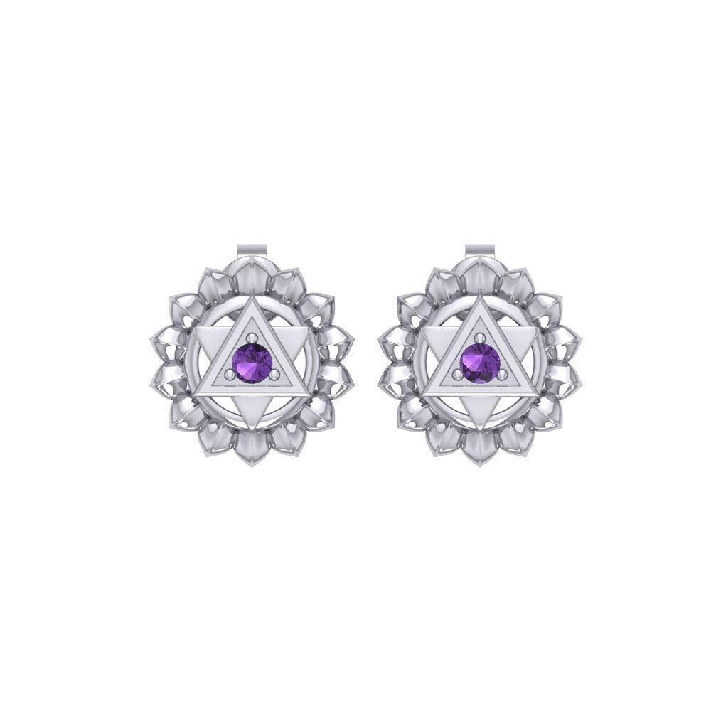 Anahata Heart Chakra Sterling Silver Post Earrings TER2048