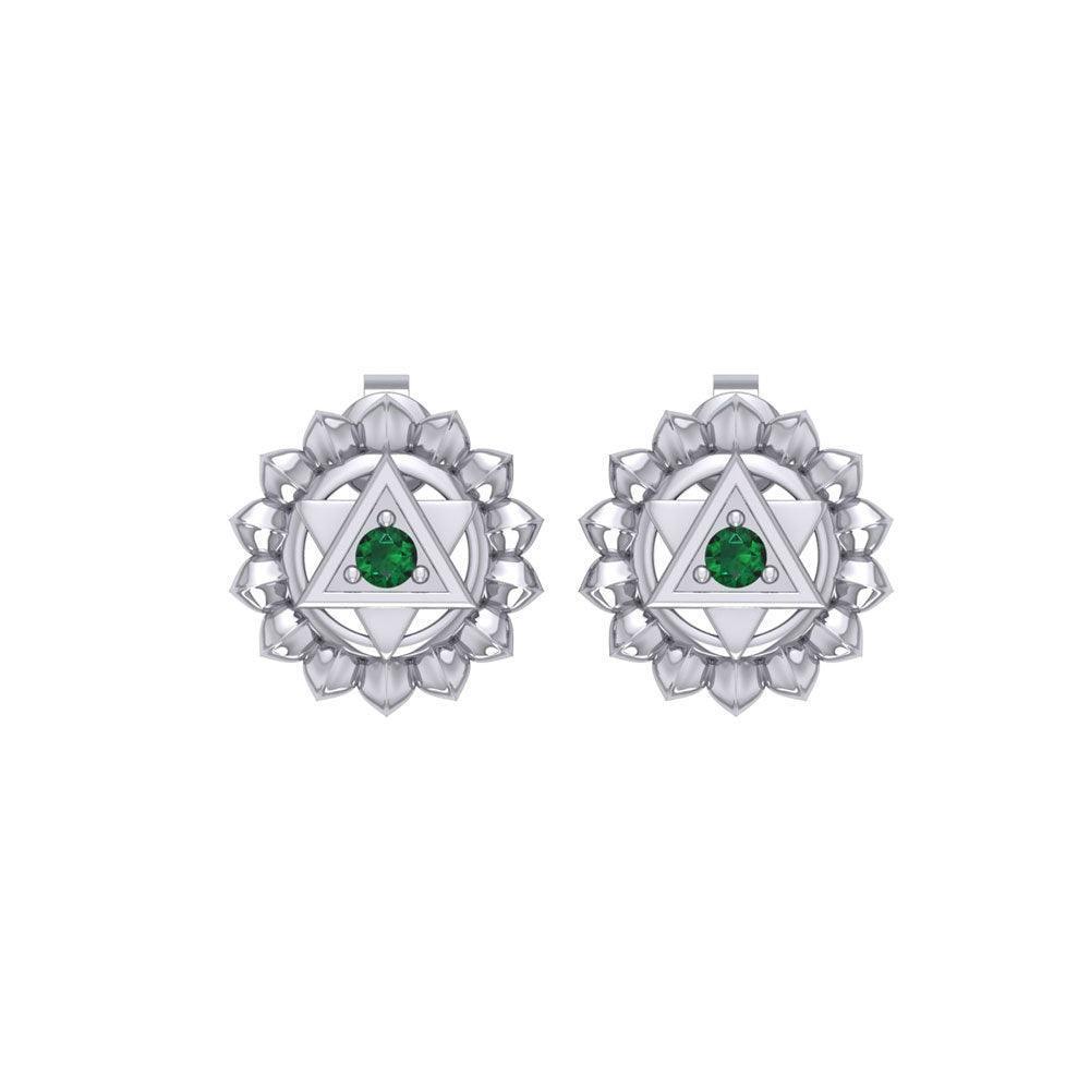 Anahata Heart Chakra Sterling Silver Post Earrings TER2048