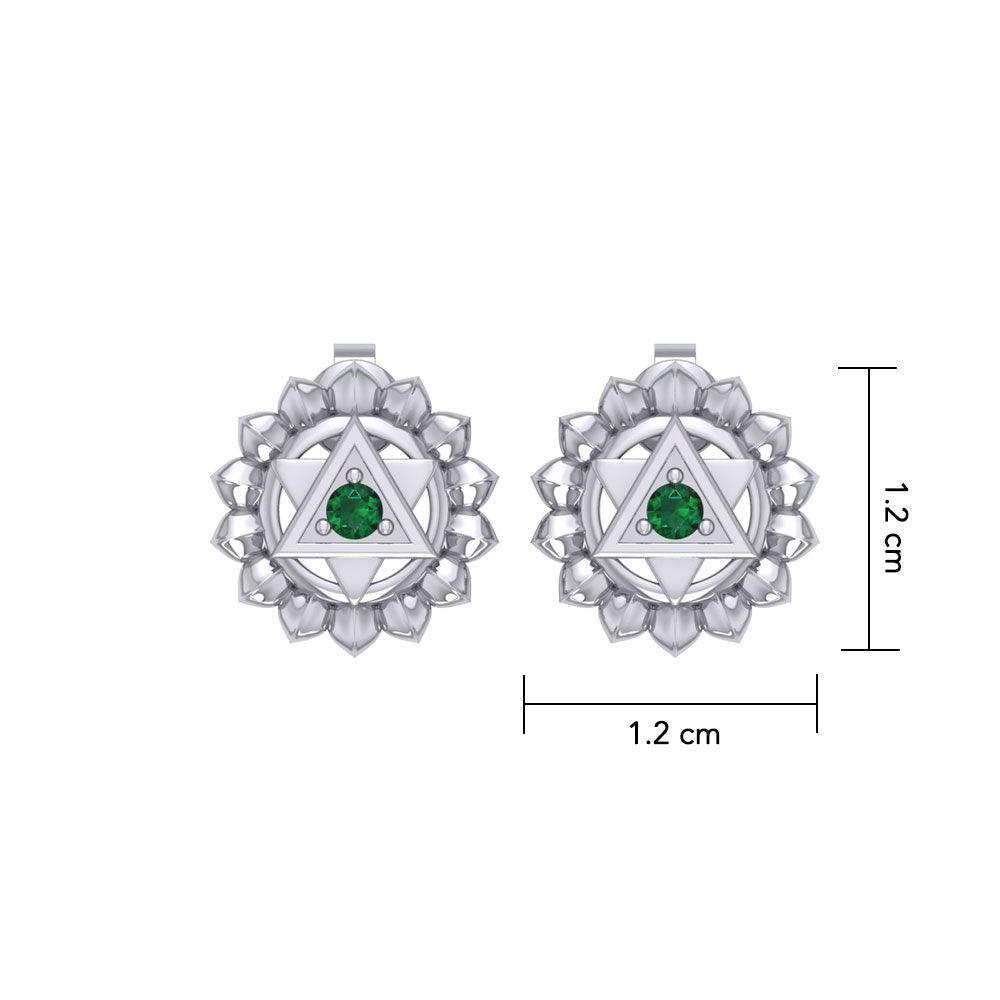 Anahata Heart Chakra Sterling Silver Post Earrings TER2048