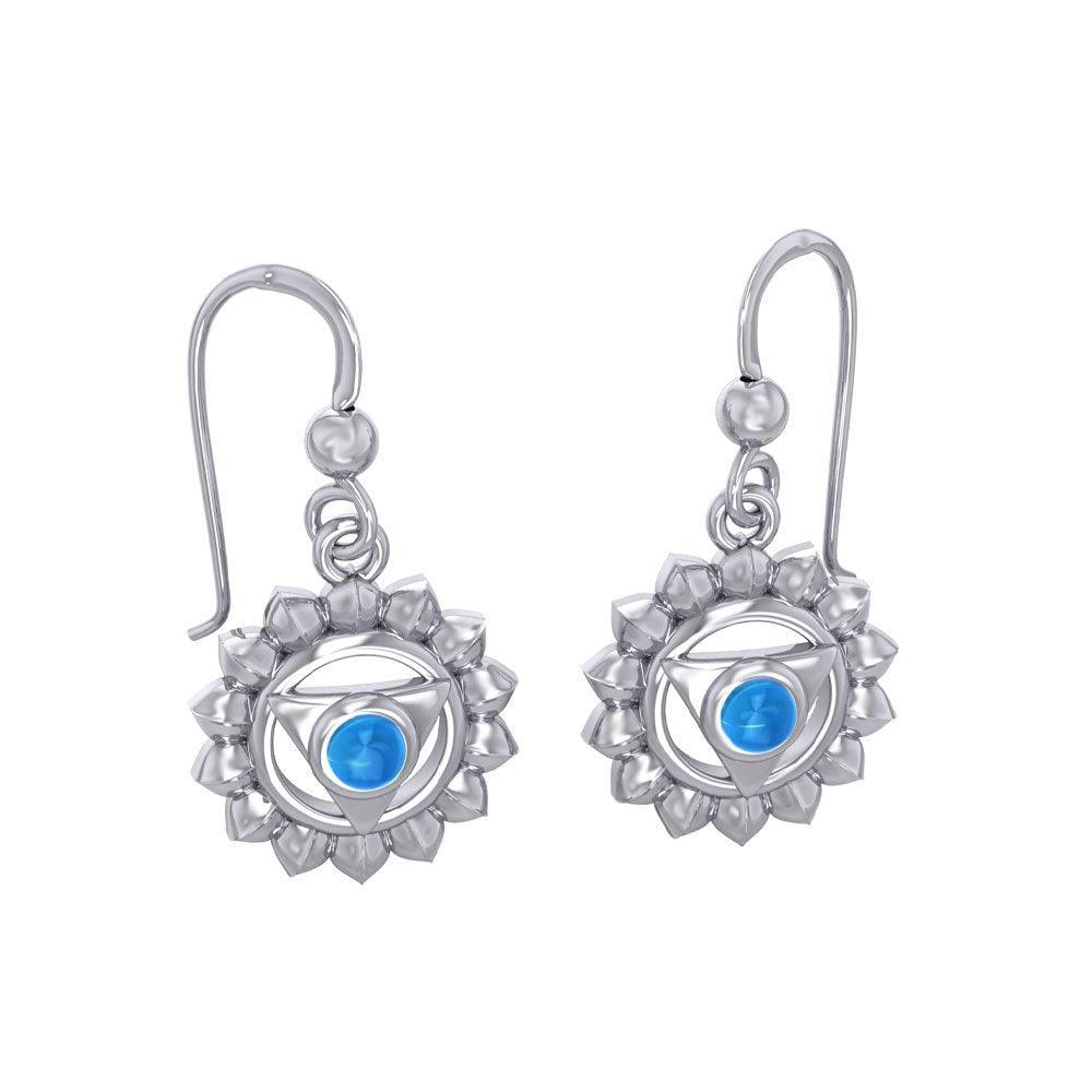 Vishuddha Throat Chakra Sterling Silver Earrings TER2049
