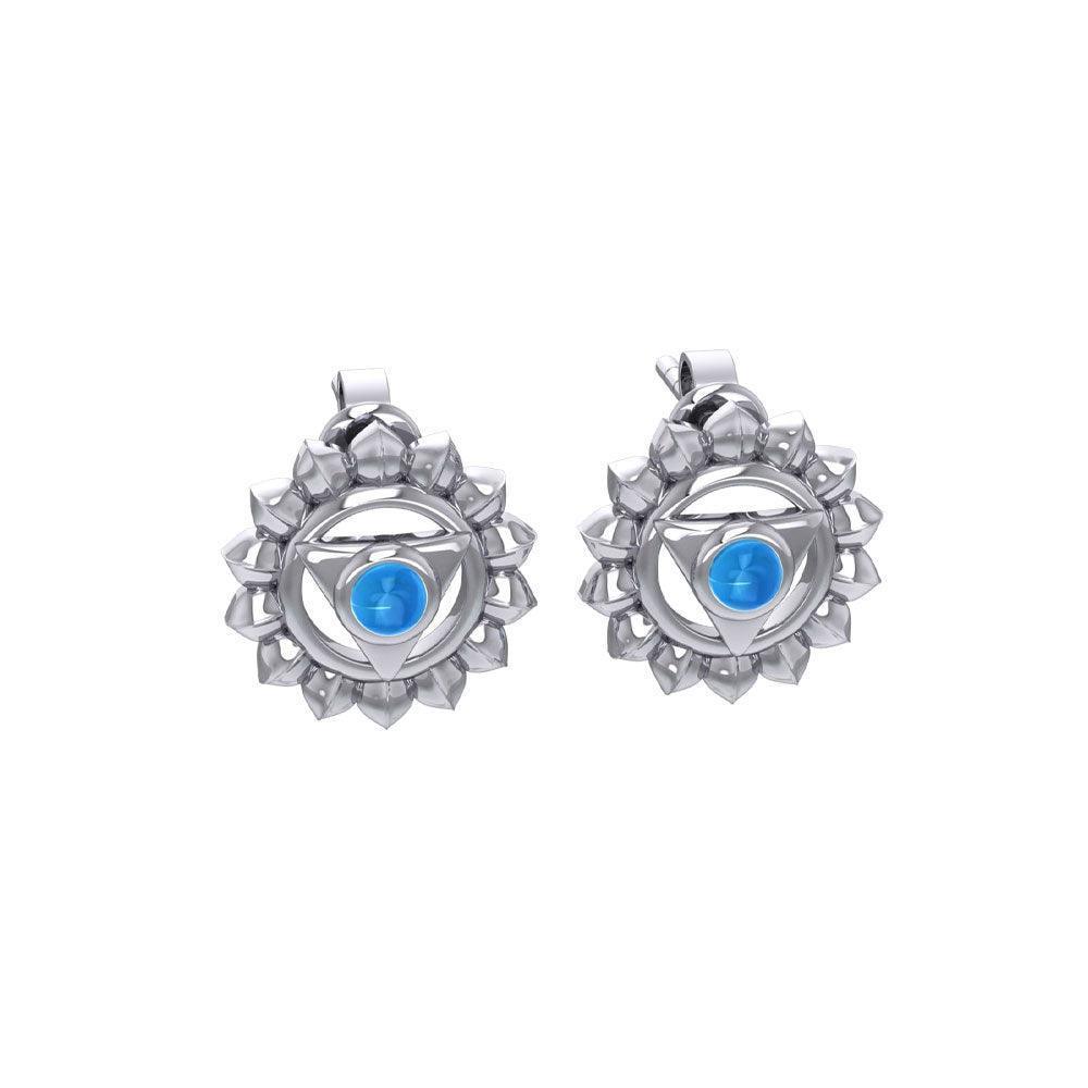 Vishuddha Throat Chakra Sterling Silver Post Earrings TER2050