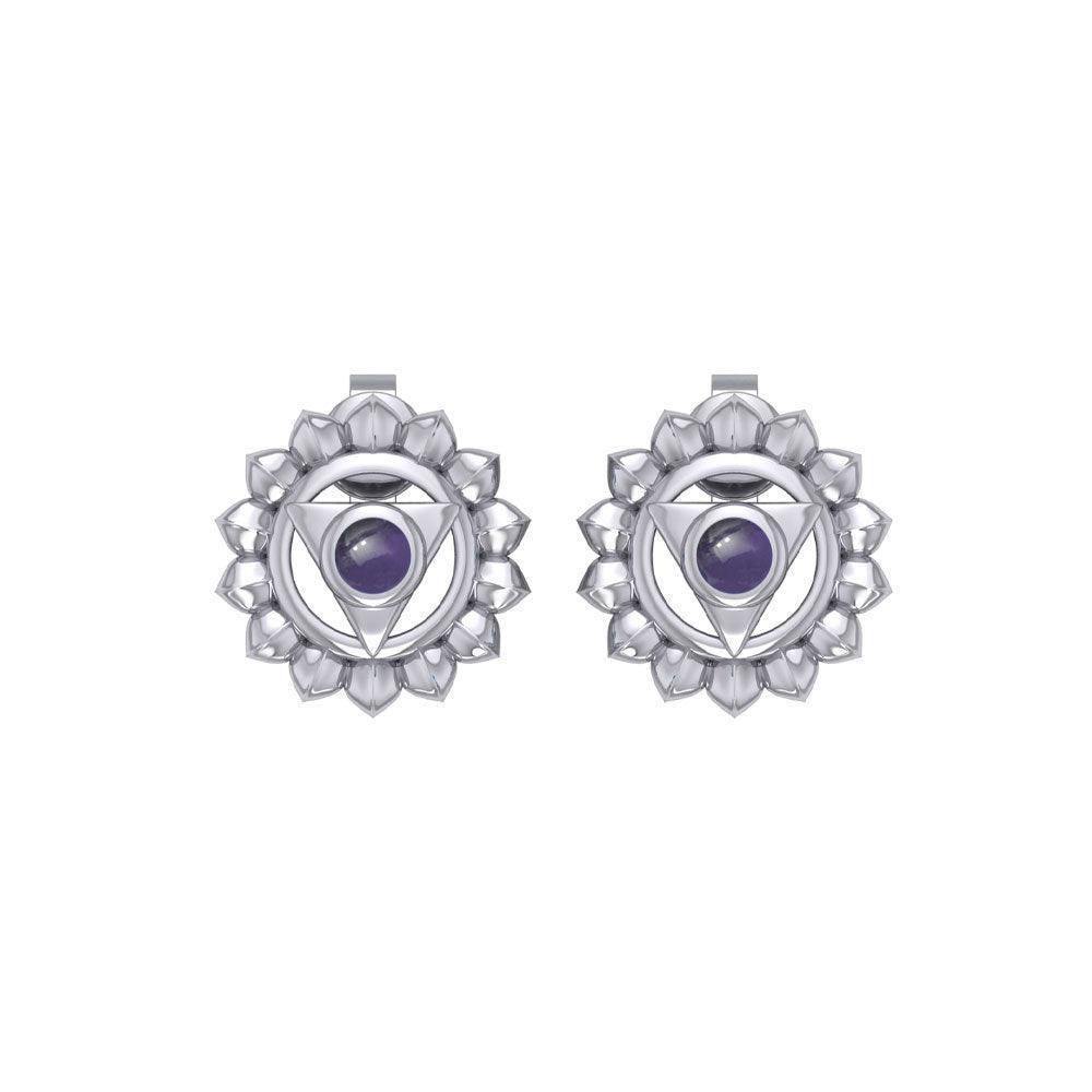 Vishuddha Throat Chakra Sterling Silver Post Earrings TER2050