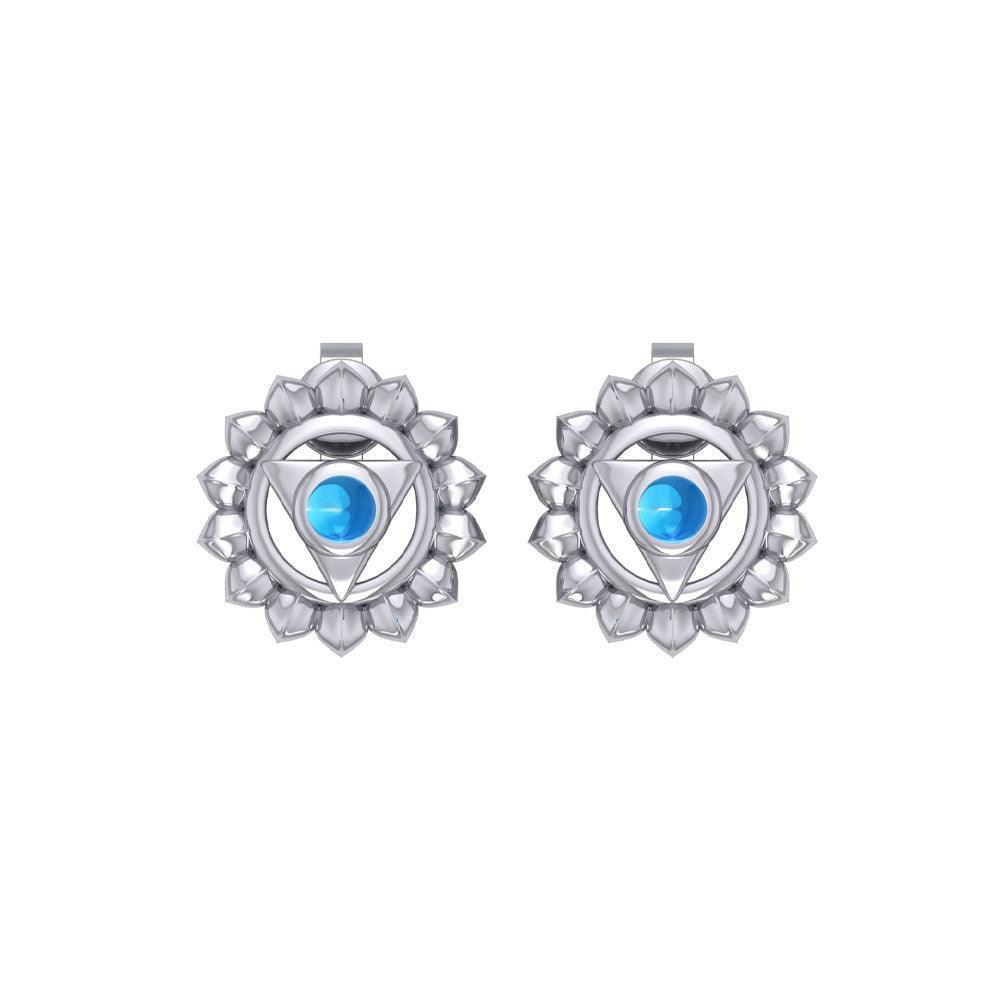 Vishuddha Throat Chakra Sterling Silver Post Earrings TER2050