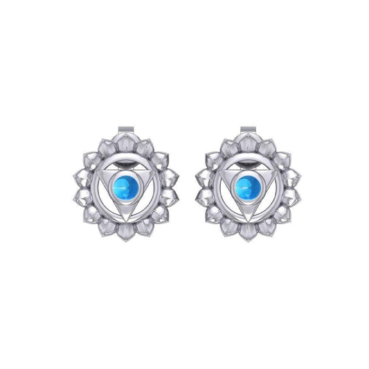 Vishuddha Throat Chakra Sterling Silver Post Earrings TER2050