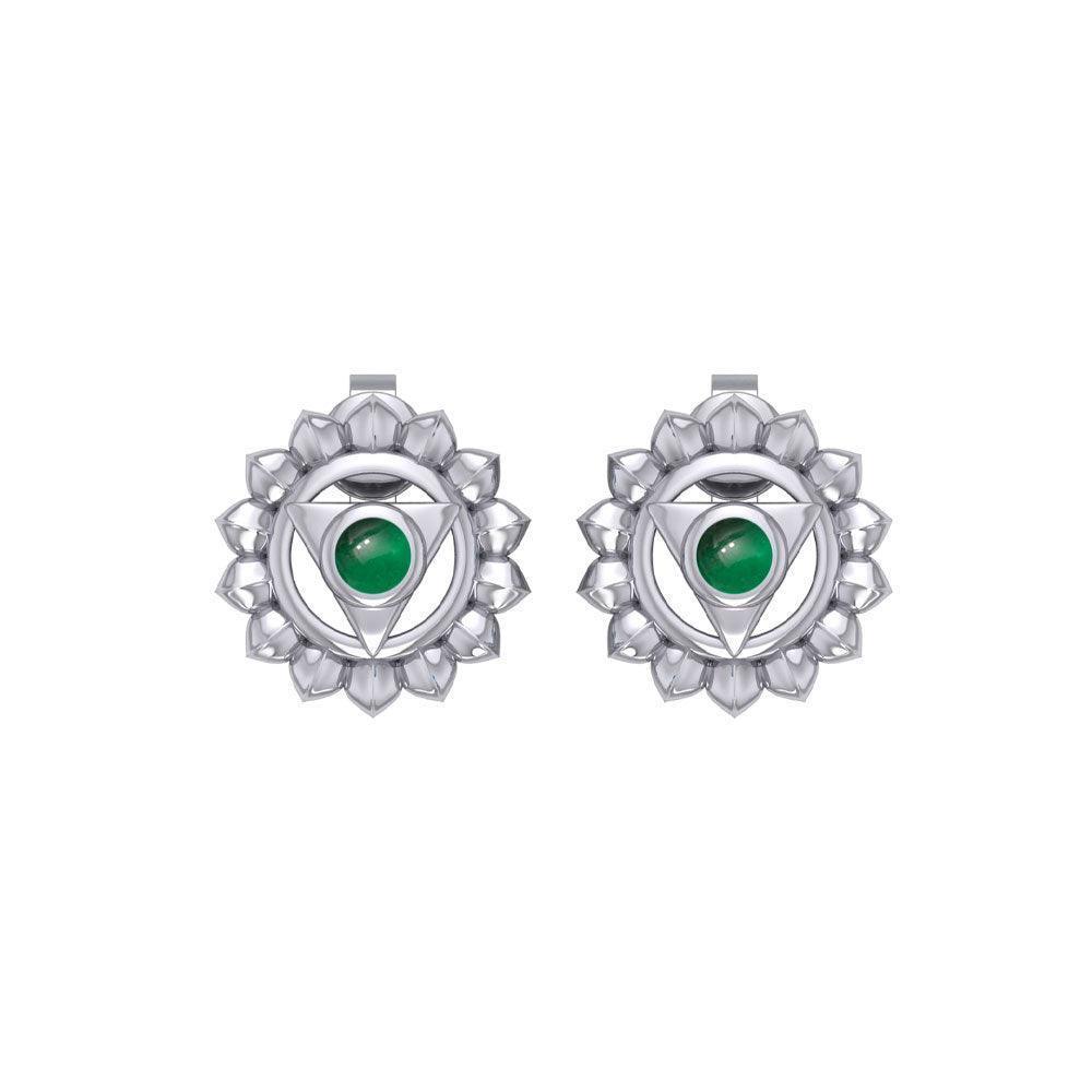 Vishuddha Throat Chakra Sterling Silver Post Earrings TER2050