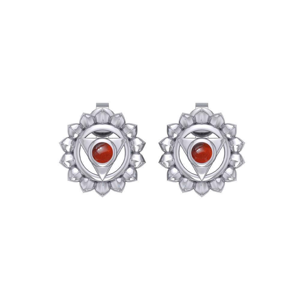Vishuddha Throat Chakra Sterling Silver Post Earrings TER2050