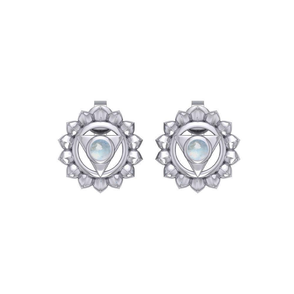 Vishuddha Throat Chakra Sterling Silver Post Earrings TER2050