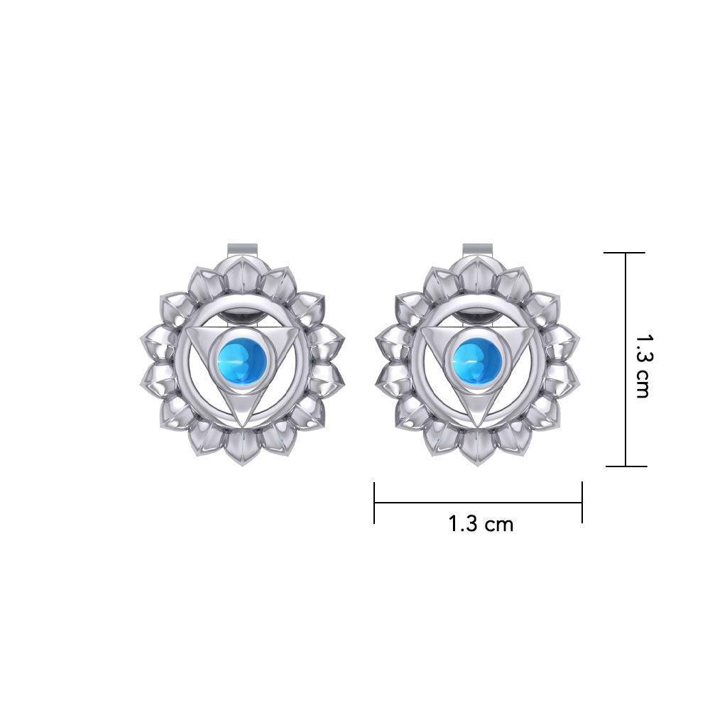 Vishuddha Throat Chakra Sterling Silver Post Earrings TER2050