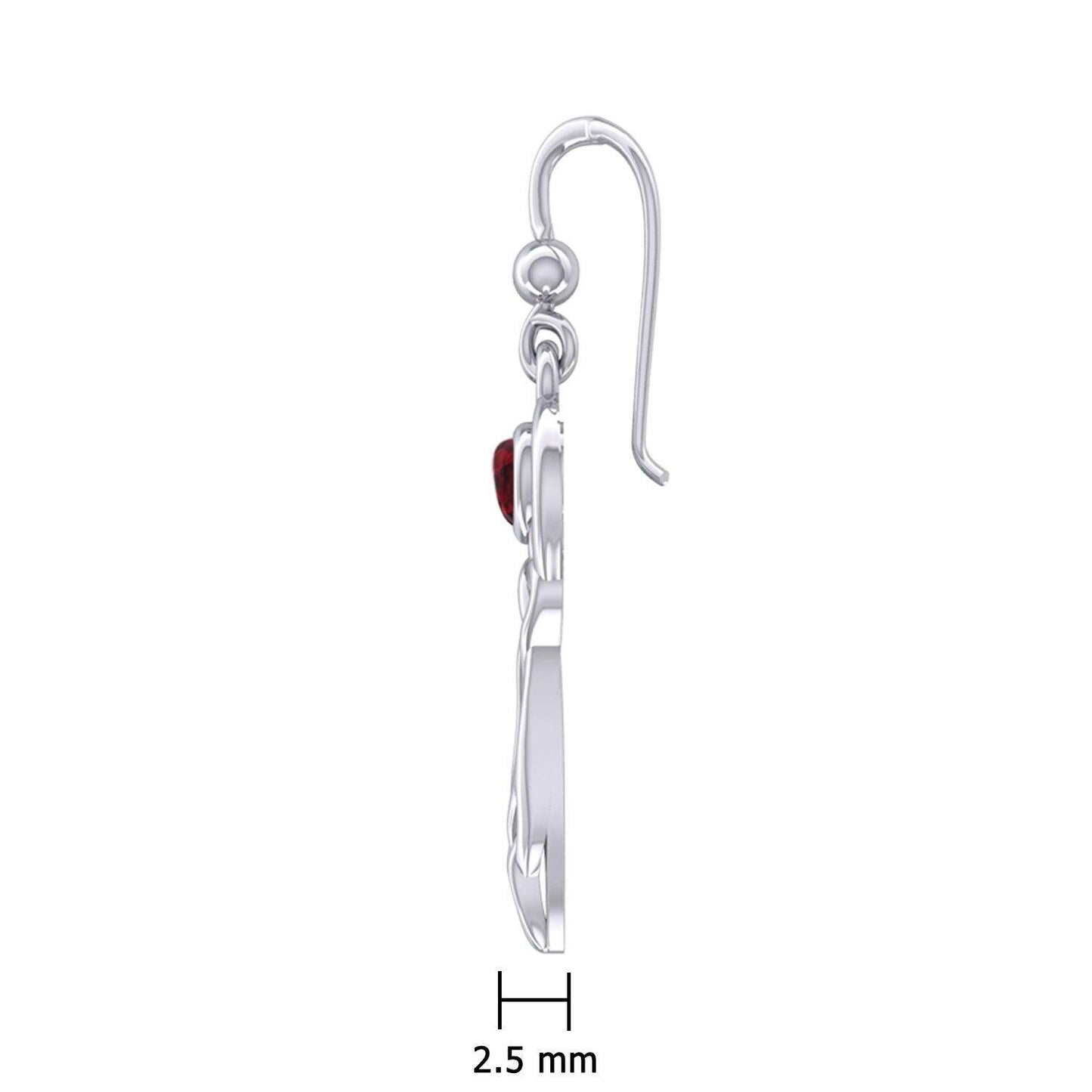 Celtic Knotwork Goddess with Gemstone Silver Earrings TER2051