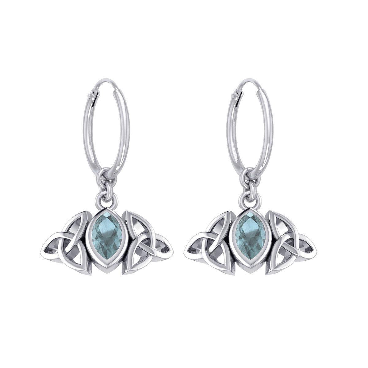 A Beautiful Tribute ~ Celtic Trinity Knot Silver Hoop Earrings TER2101