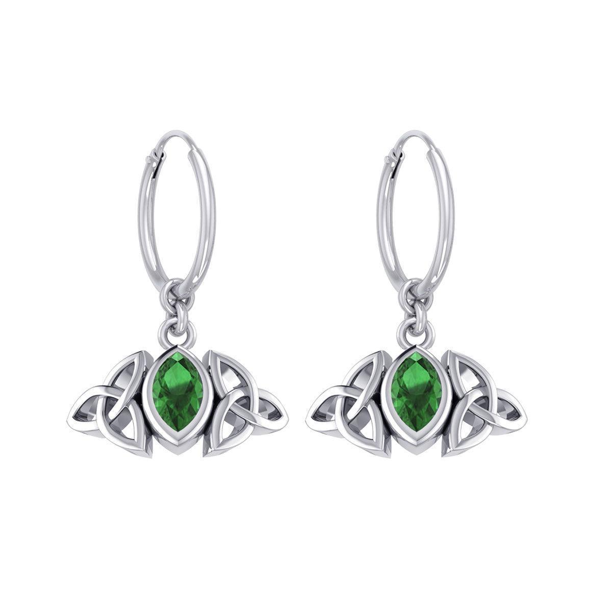 A Beautiful Tribute ~ Celtic Trinity Knot Silver Hoop Earrings TER2101