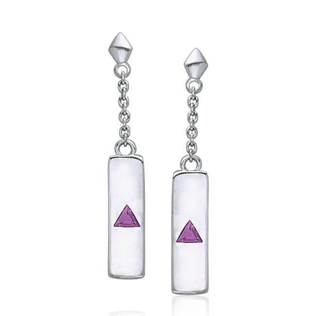 Power Triangle Silver Earrings TER215