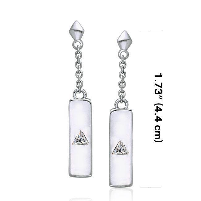 Power Triangle Silver Earrings TER215