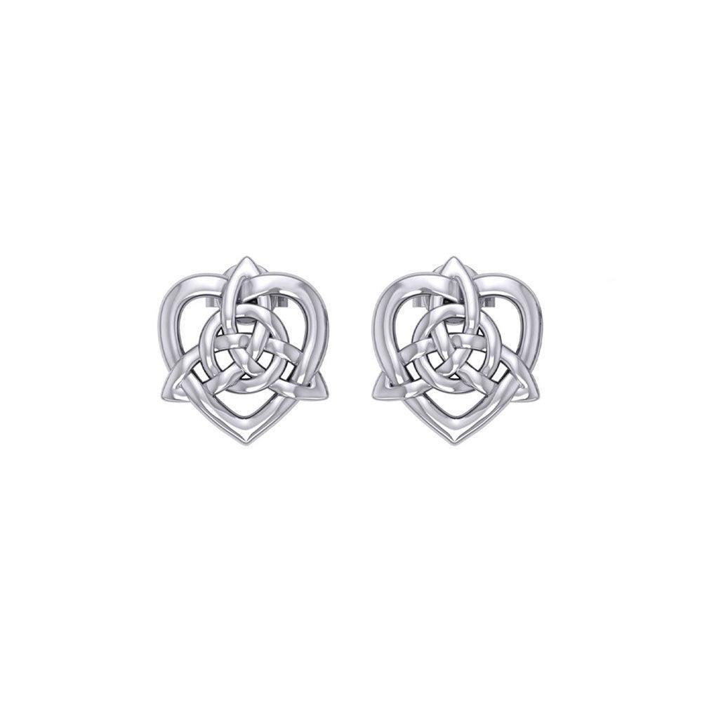 Celtic Heart And Triquetra Post Earrings TER2160