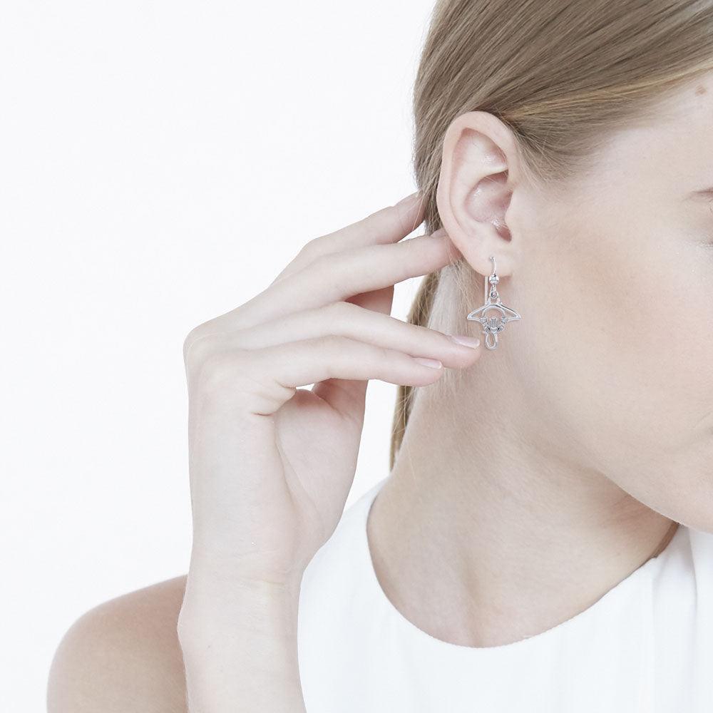 The Manta Ray Silver Earrings with Claddagh Symbol TER2167