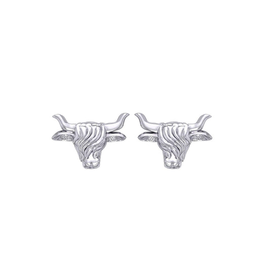 The Highland Cow Silver Post Earrings TER2175 - peterstone.dropshipping
