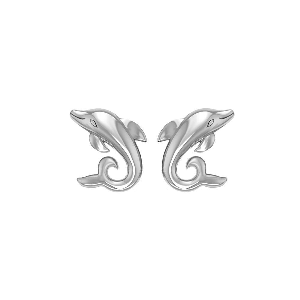 Sterling Silver Friendly Dolphin Post Earring by Peter Stone - TER 2182
