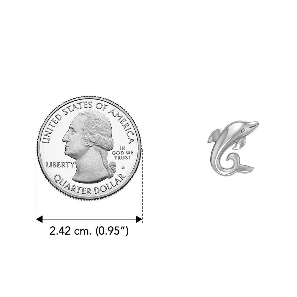 Sterling Silver Friendly Dolphin Post Earring by Peter Stone - TER 2182