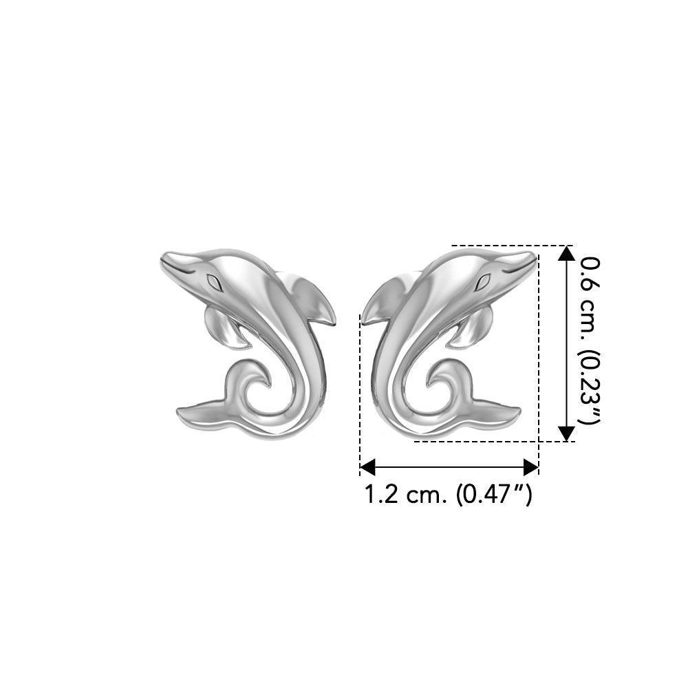Sterling Silver Friendly Dolphin Post Earring by Peter Stone - TER 2182