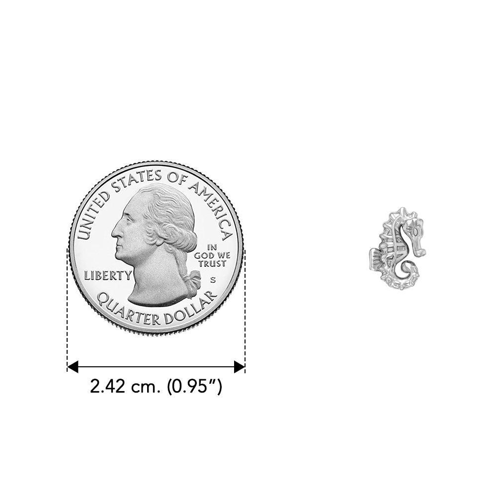 Elegance: Sterling Silver Oceanic Seahorse Post Earring by Peter Stone - TER 2183