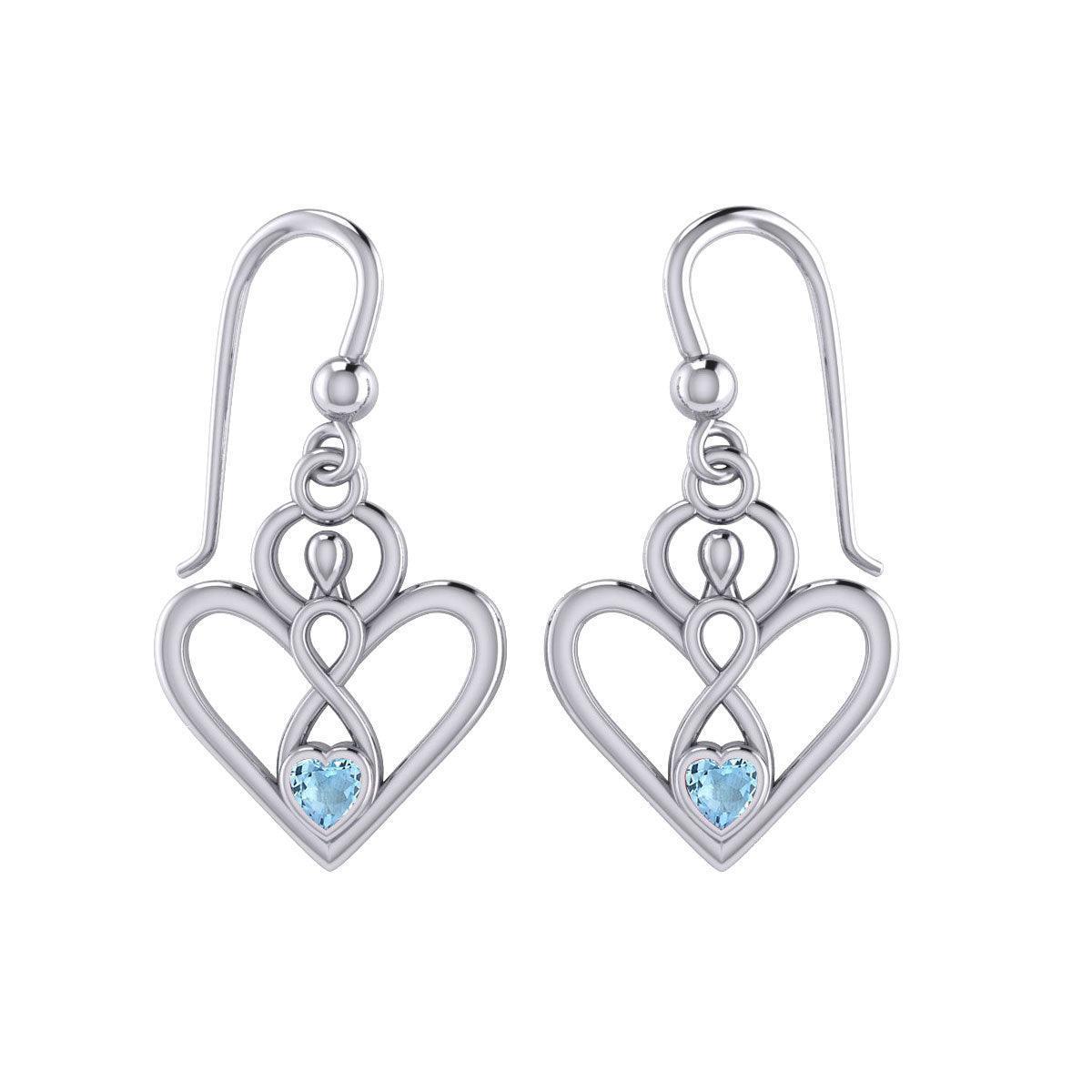 Gemstone Elegance Eternal Goddess Love Sterling Silver Immortal Love Earrings by Peter Stone TER2184