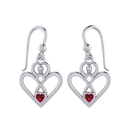 Gemstone Elegance Eternal Goddess Love Sterling Silver Immortal Love Earrings by Peter Stone TER2184