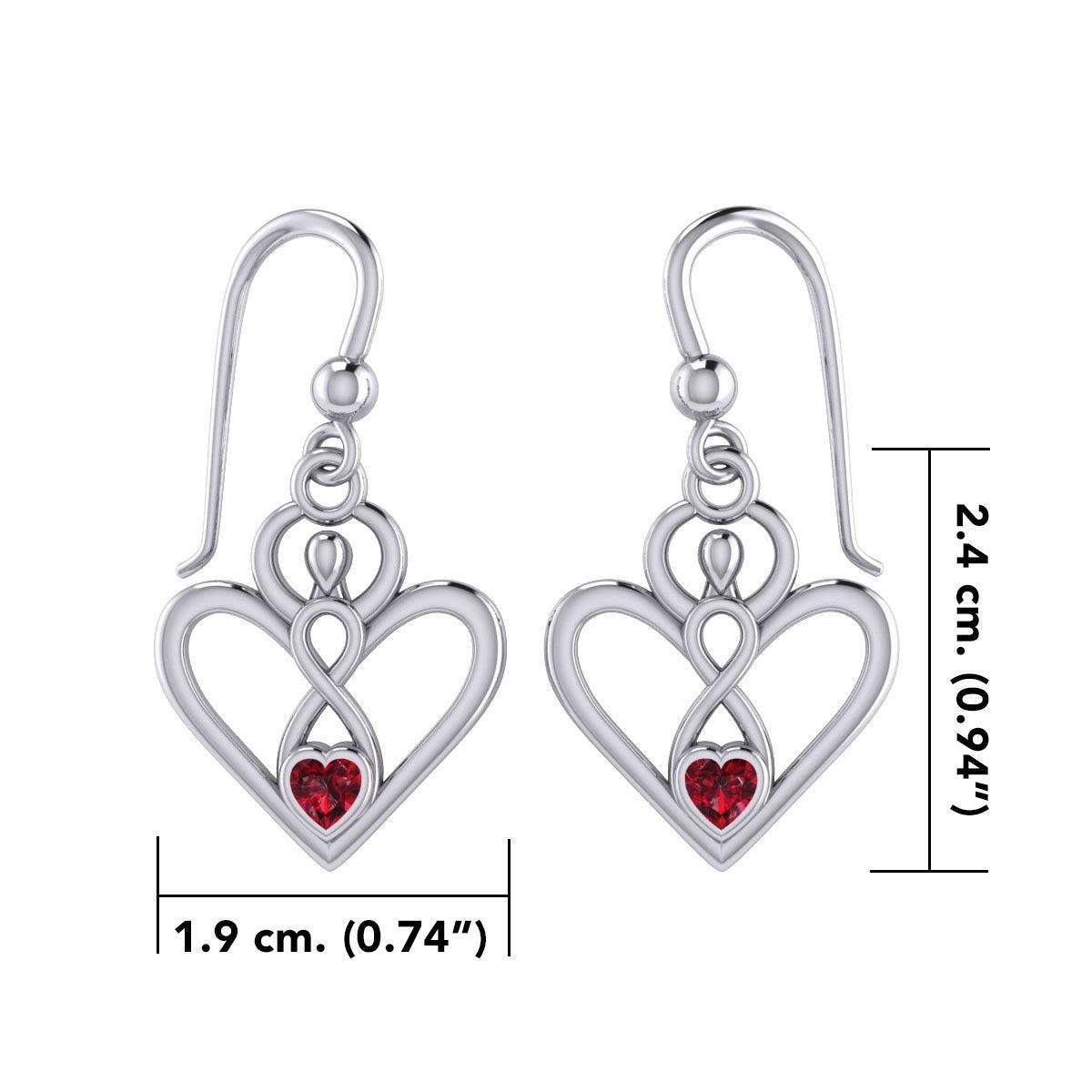 Gemstone Elegance Eternal Goddess Love Sterling Silver Immortal Love Earrings by Peter Stone TER2184