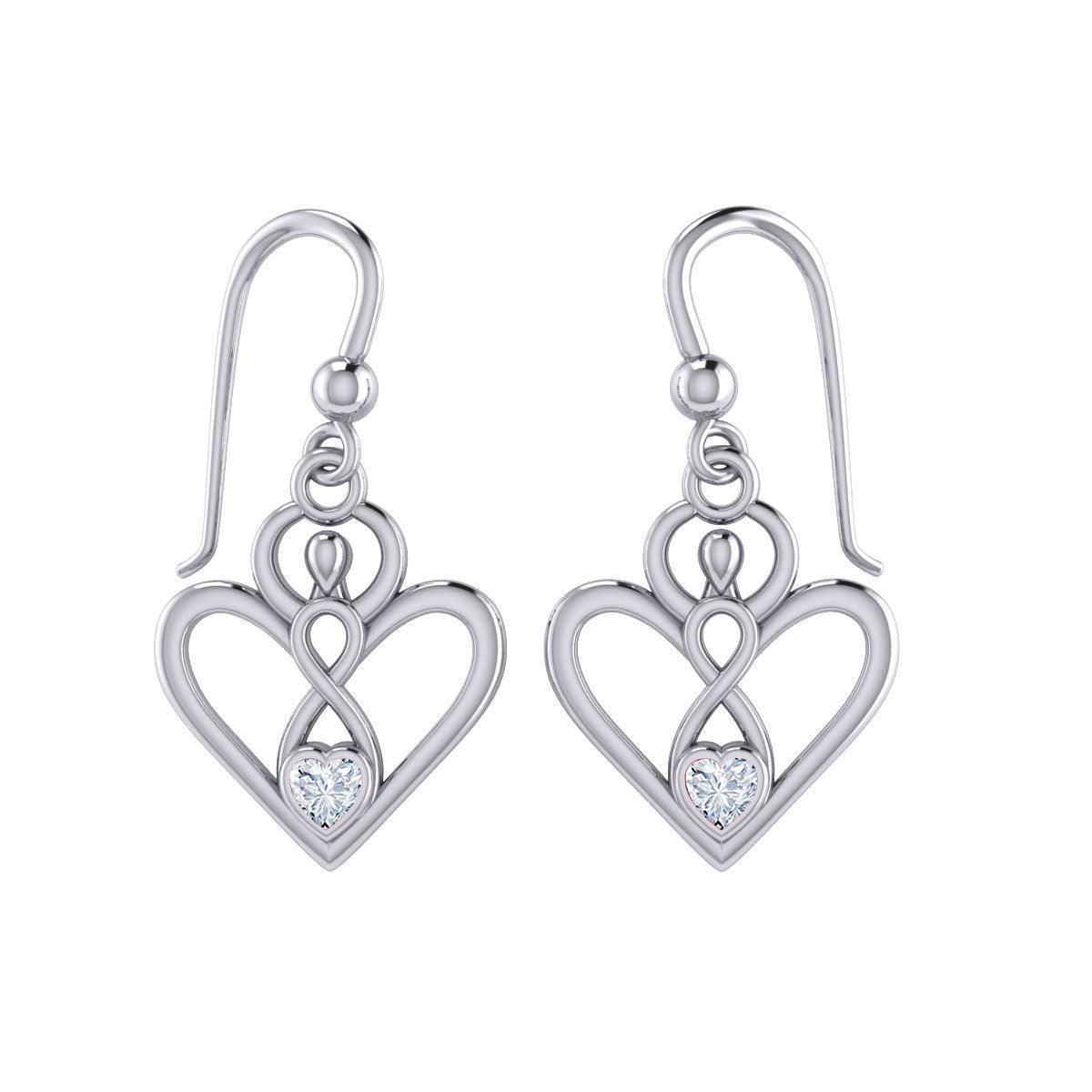 Gemstone Elegance Eternal Goddess Love Sterling Silver Immortal Love Earrings by Peter Stone TER2184