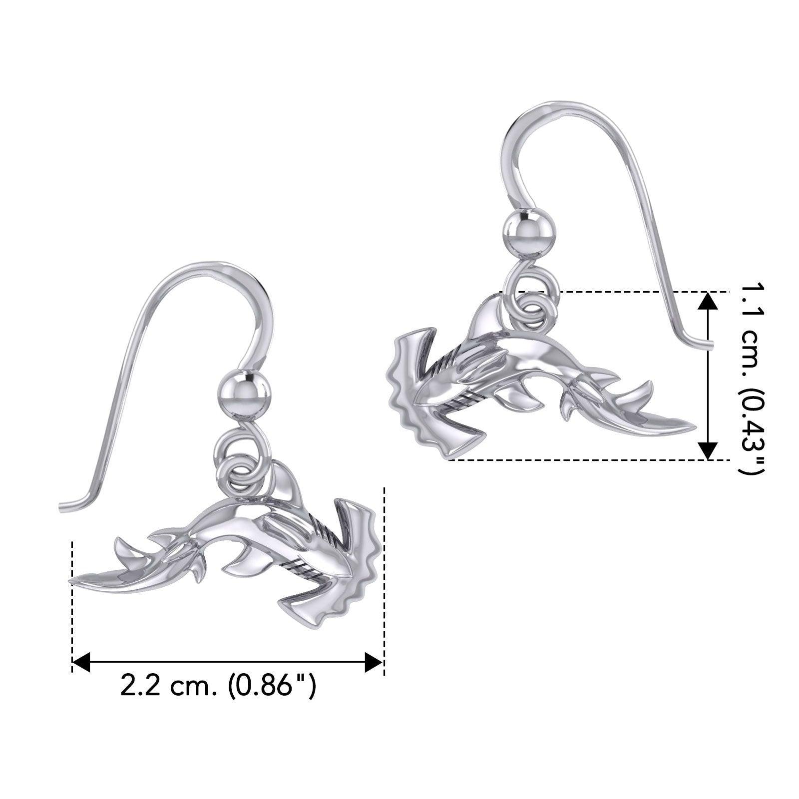 Hammerhead Shark Silver Earrings by Peter Stone TER2188 - Wholesale Jewelry