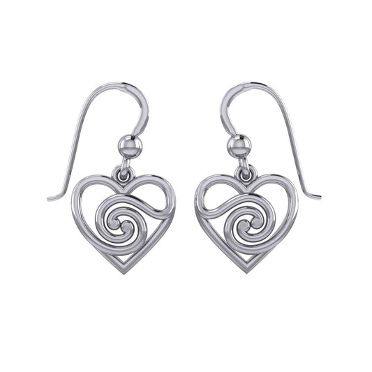 Spiral of growth, evolution, and progression. Its continuous, winding form suggests ongoing development and expansion sterling silver Earrings by Peter Stone Jewelry TER2191 - Wholesale Jewelry