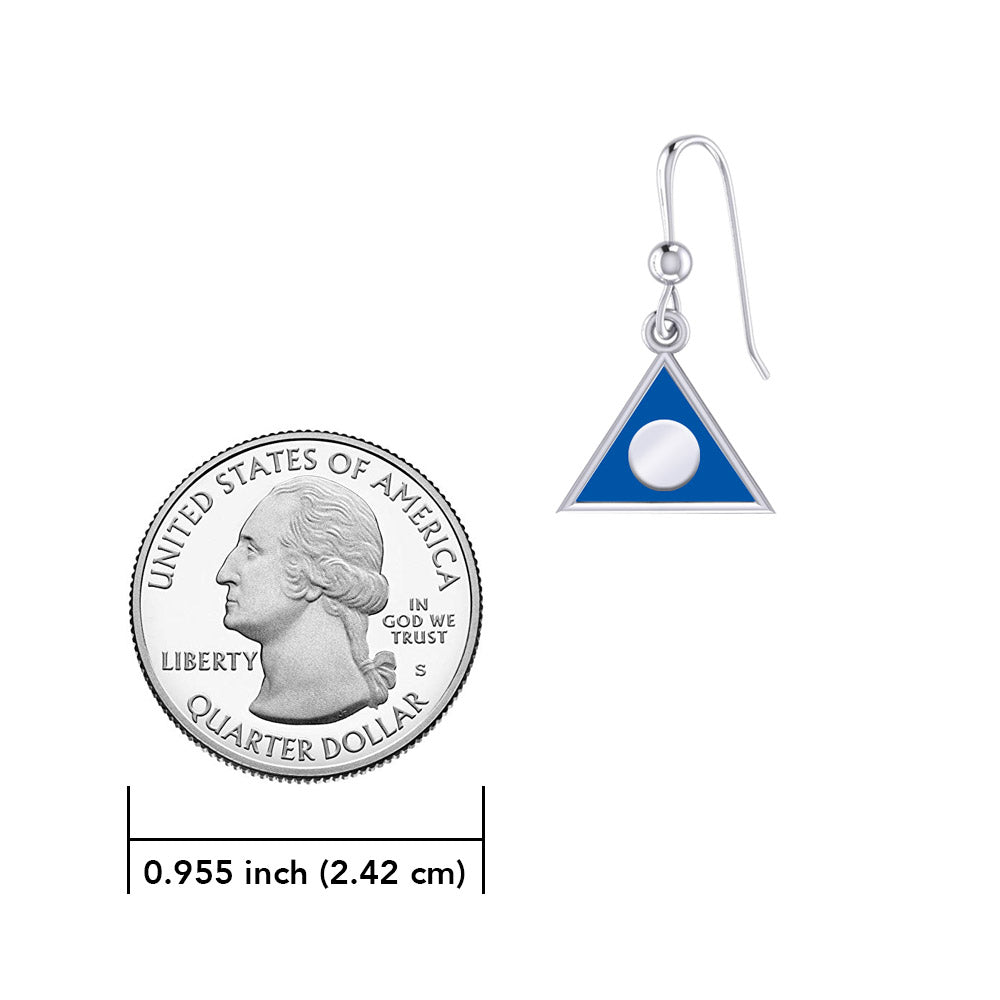 Al-Anon Sterling Silver Earrings with Blue Enamel TER2228