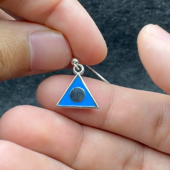 Al-Anon Sterling Silver Earrings with Blue Enamel TER2228