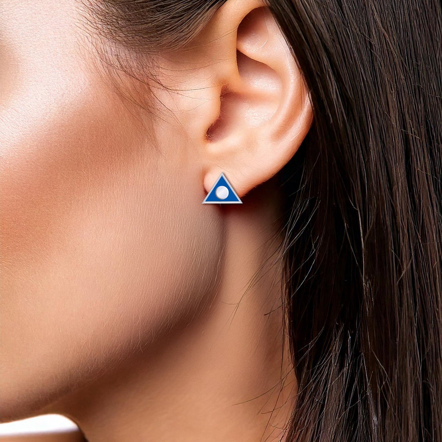 Al-Anon Sterling Silver Post Earrings with Blue Enamel TER2230